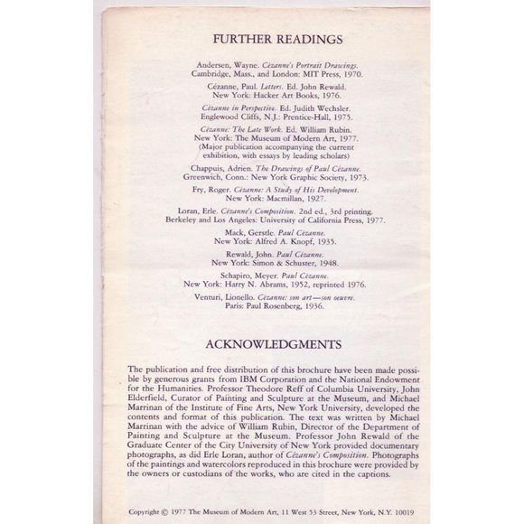 CEZANNE The Late Work BROCHURE/POSTER, Museum of Modern Art, 1977 BIG 17" x 22" - Picture 2 of 4